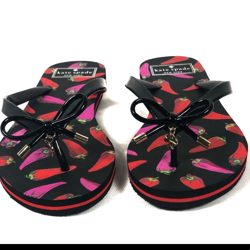 Kate Spade Nova Chili Pepper Flip Flops! Like NEW!